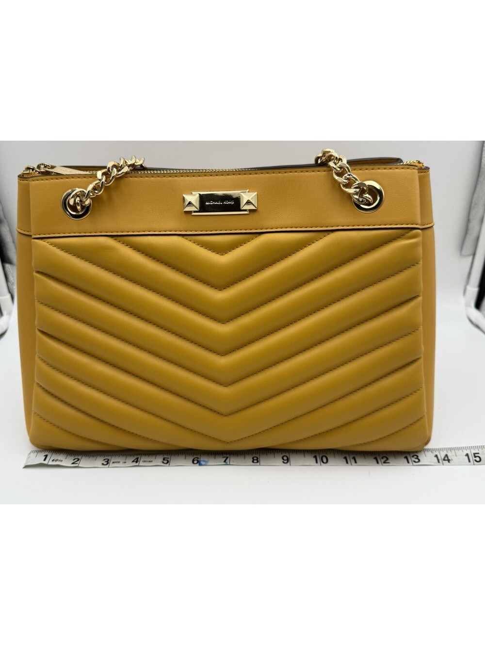 Michael Kors Whitney Women Medium Chain Strap Tote Shoulder Bag - Golden Yellow